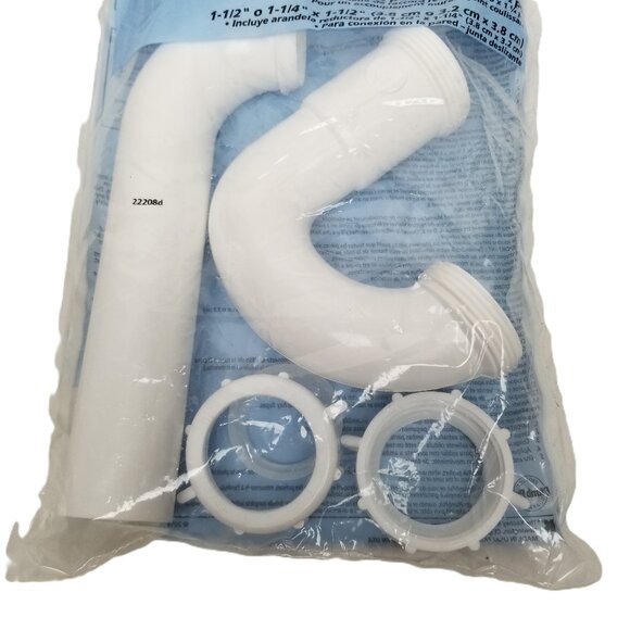 1-1/2 1-1/4 P Trap White PVC Plumbing Kit Sink Drain New Sealed PlumbPak DIY USA - Picture 2 of 4